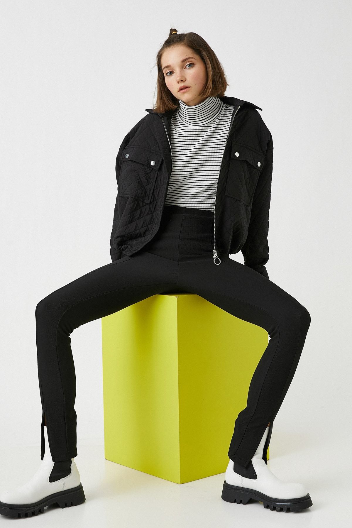 Koton Leggings Schwarz Hoher Bund Fast ausverkauft