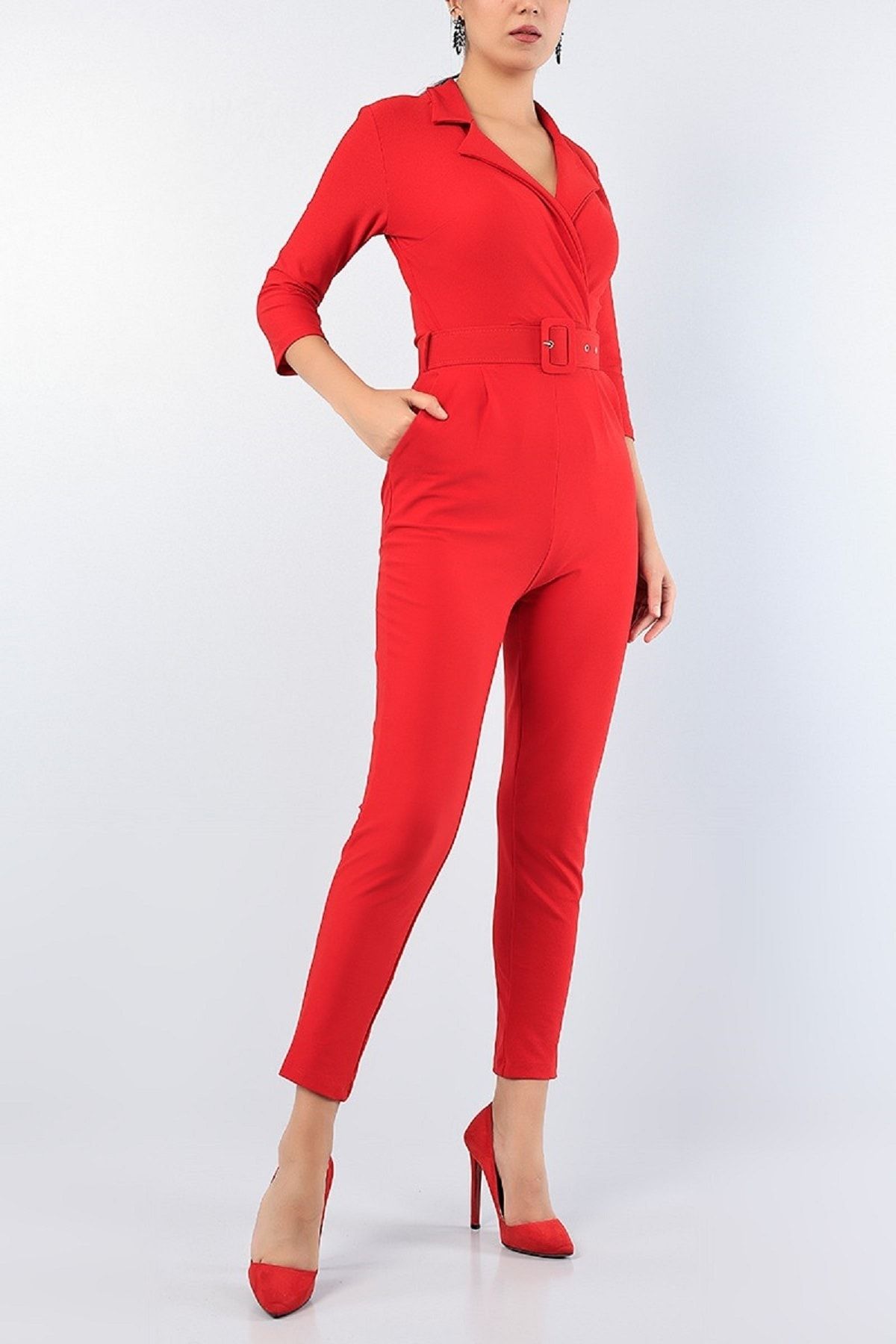 Jumpsuit women red store