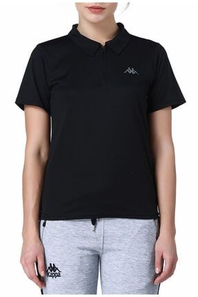Kadın Siyah Polo Slim Fit T-shirt 1-302XY90