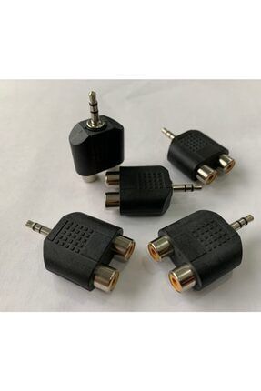 5 Adet 2 Rca Dişi To 3.5mm Aux Stereo Male Jack Connector Av Video Splitter Kablo Adaptor Çevirici TRNDELEKTROauxjak25