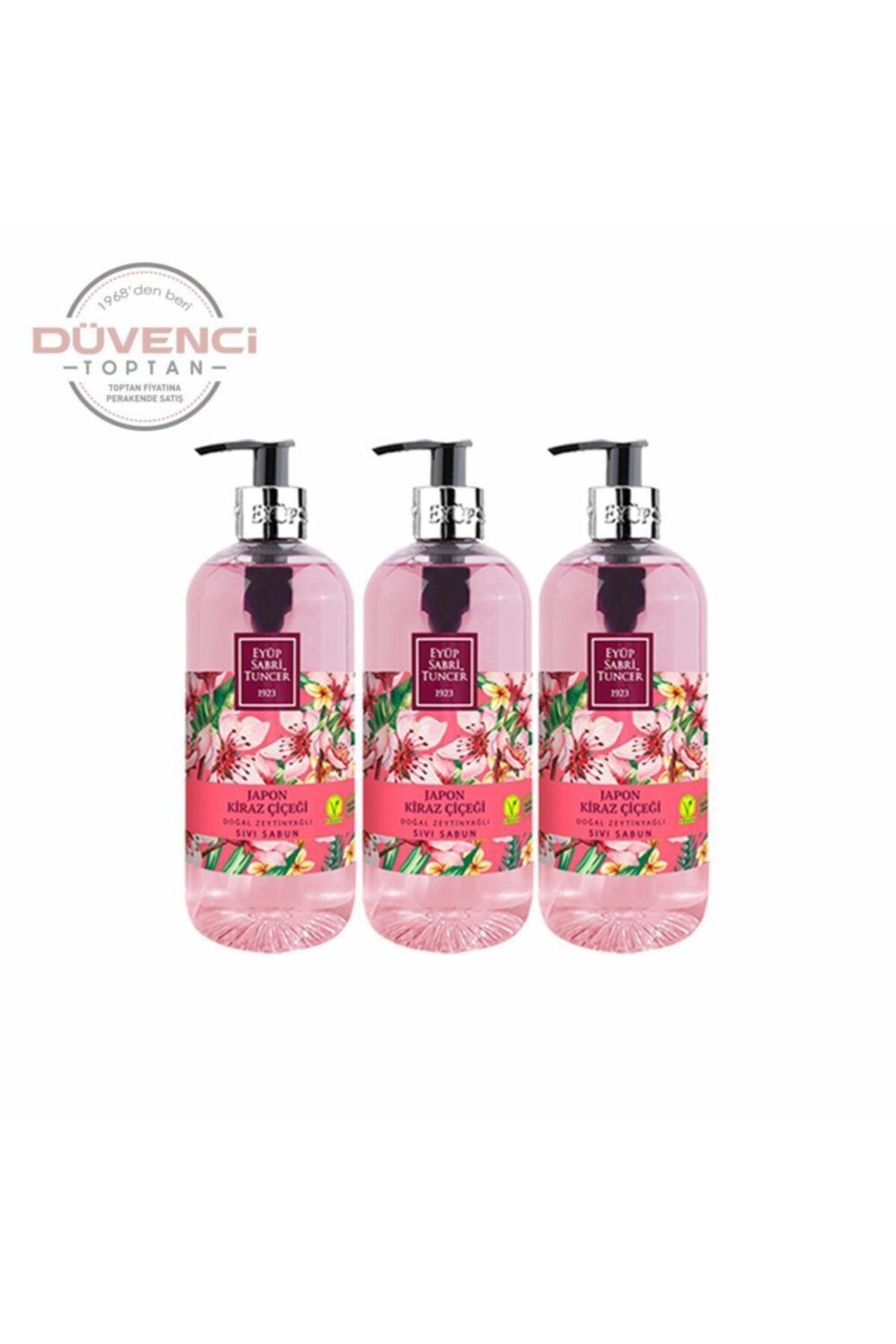 ست صابون مایع شکوفه گیلاس ژاپنی Düvenci 500 میلی لیتری بسته 3 بسته Eyüp Sabri Tuncer
