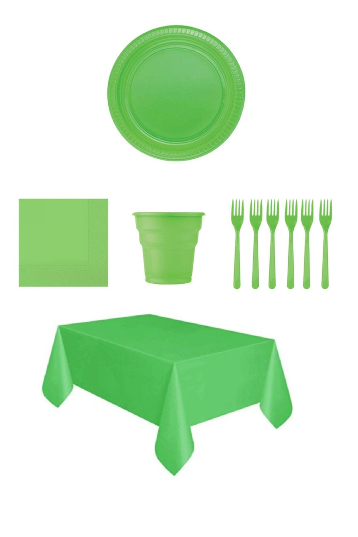 Green paper plates and cups on sale