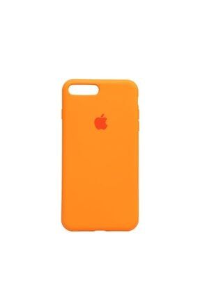 Apple Iphone 7/8 Plus Uyumlu Altı Kapalı Logolu Lansman Kılıf Kapak Turuncu CLL0006