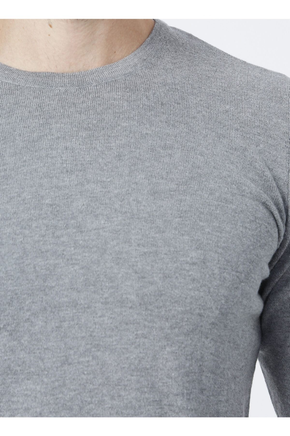 AC&Co / Altınyıldız Classics-Men's Gray Melange Standard Fit Crew Neck Plain Knitwear Sweater 4