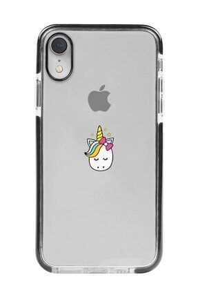 Iphone Xr Siyah Kenarlı Anti Shock Baby Unicorn Desenli Telefon Kılıfı IPXRANTI-011