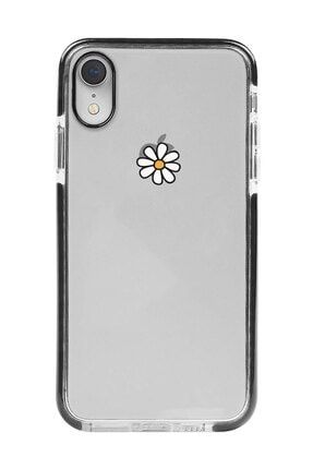 Iphone Xr Siyah Kenarlı Anti Shock Tek Papatya Desenli Telefon Kılıfı IPXRANTI-038