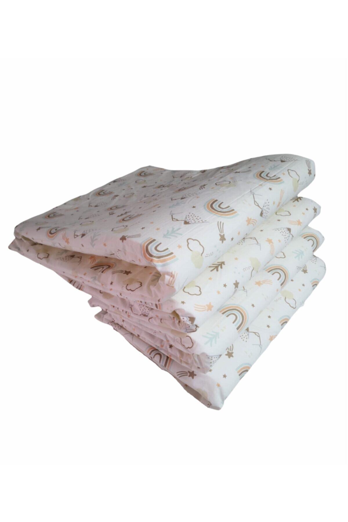 Bebek Çocuk Beşik Kenar Koruma 70x120 Park Beşik Için (4 Parça) Kahverengi Gökkuşağı 2