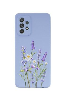 Samsung A32 Uyumlu Kılıf Lavender Desenli Lila Kılıf a32desen