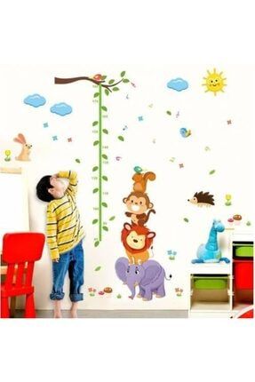 Çocuk Odası Boy Ölçer Sevimli Neşeli Oyun Hayvaları Duvar Sticker cstf18