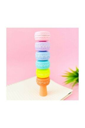 Makaron Fosforlu Kalemler 6lı Mini Boy Pastel Renkler rtnklm1