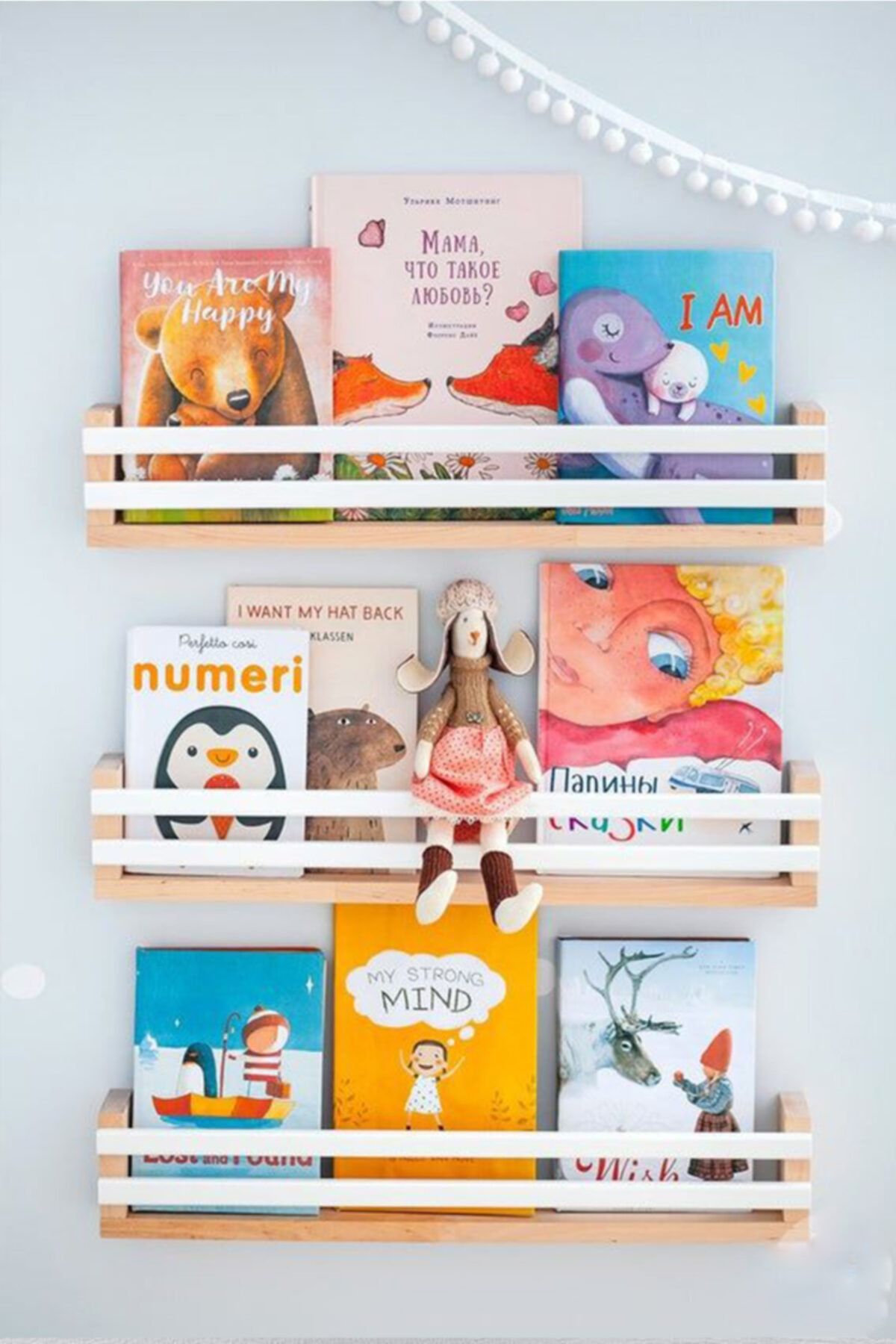 Jaju Baby Beyaz L Montessori Kitapl K Ocuk Odas Duvar Raf Ah Ap