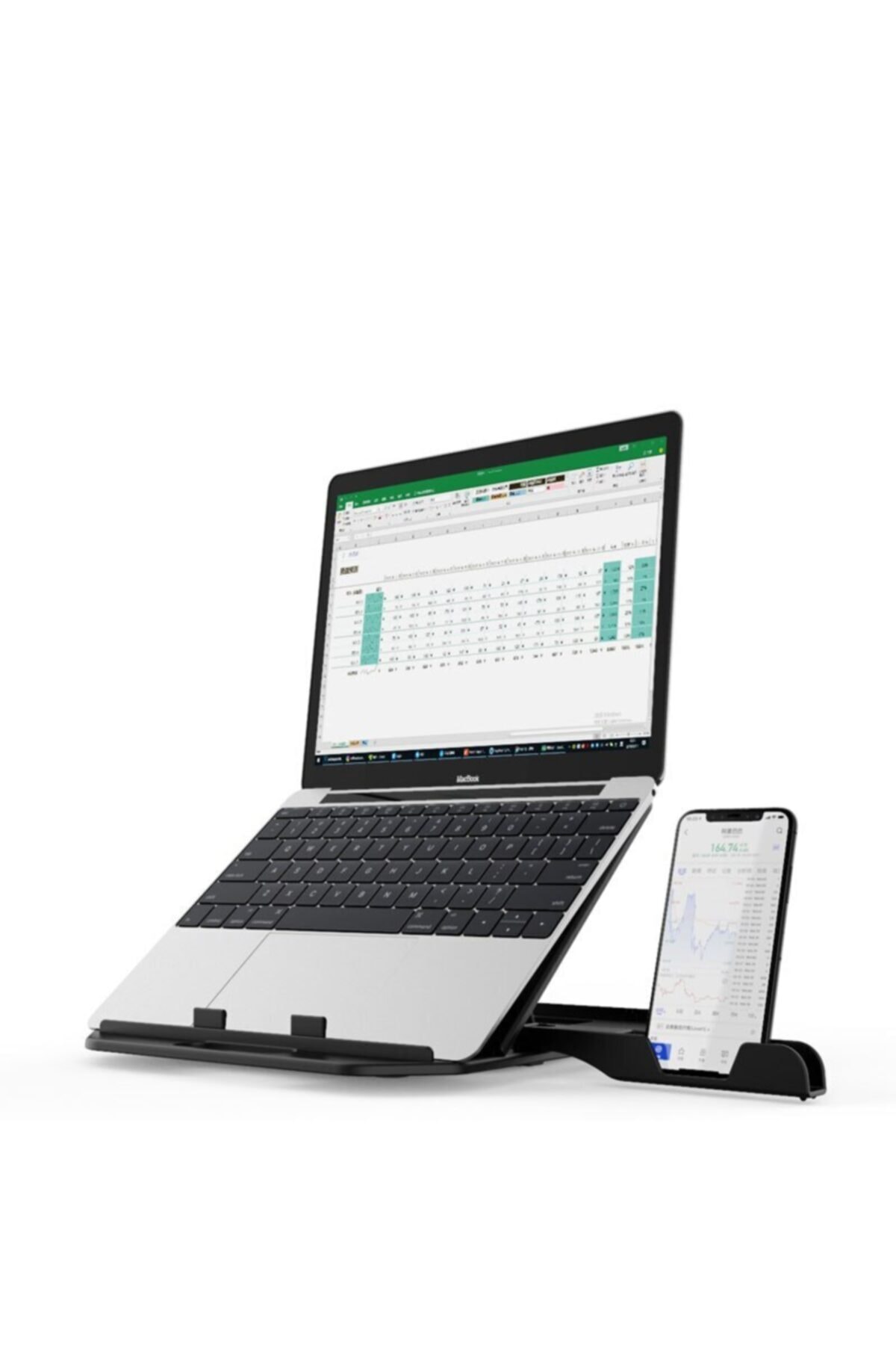 Ally Yükseklik Ayarlı Dizüstü Laptop-tablet Standı Telefon Tutucu Beyaz 4