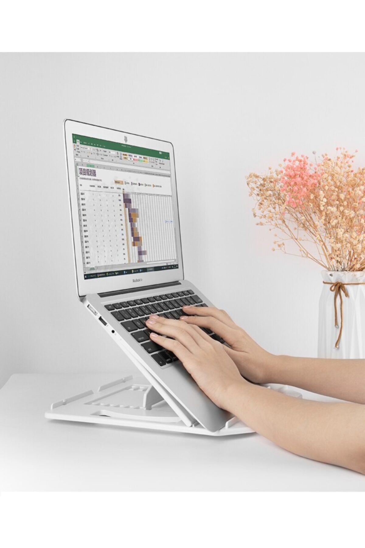 Ally Yükseklik Ayarlı Dizüstü Laptop-tablet Standı Telefon Tutucu Beyaz 5