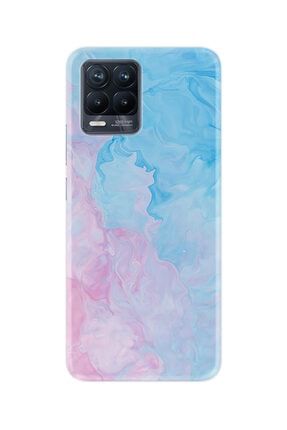 Realme 8 Pro Kılıf Desenli Silikon Resimli Pink Blue Abstract St-1385 Realme 8 Pro-x1385