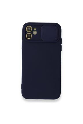 Iphone 12 Mini Kılıf Sürgülü Kamera Korumalı Lansman Silikon Lacivert 78S1I59Z73234