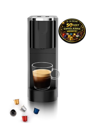 Omnex Ox-Pro Espresso Kapsül Kahve Makinesi – 20 Bar Basınç, Gri