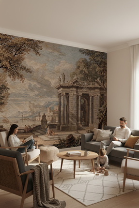 dreamwall Vintage Antik Kent Temalı Tek Parça Duvar Kağıdı -Isı ve Ses Yalıtı...