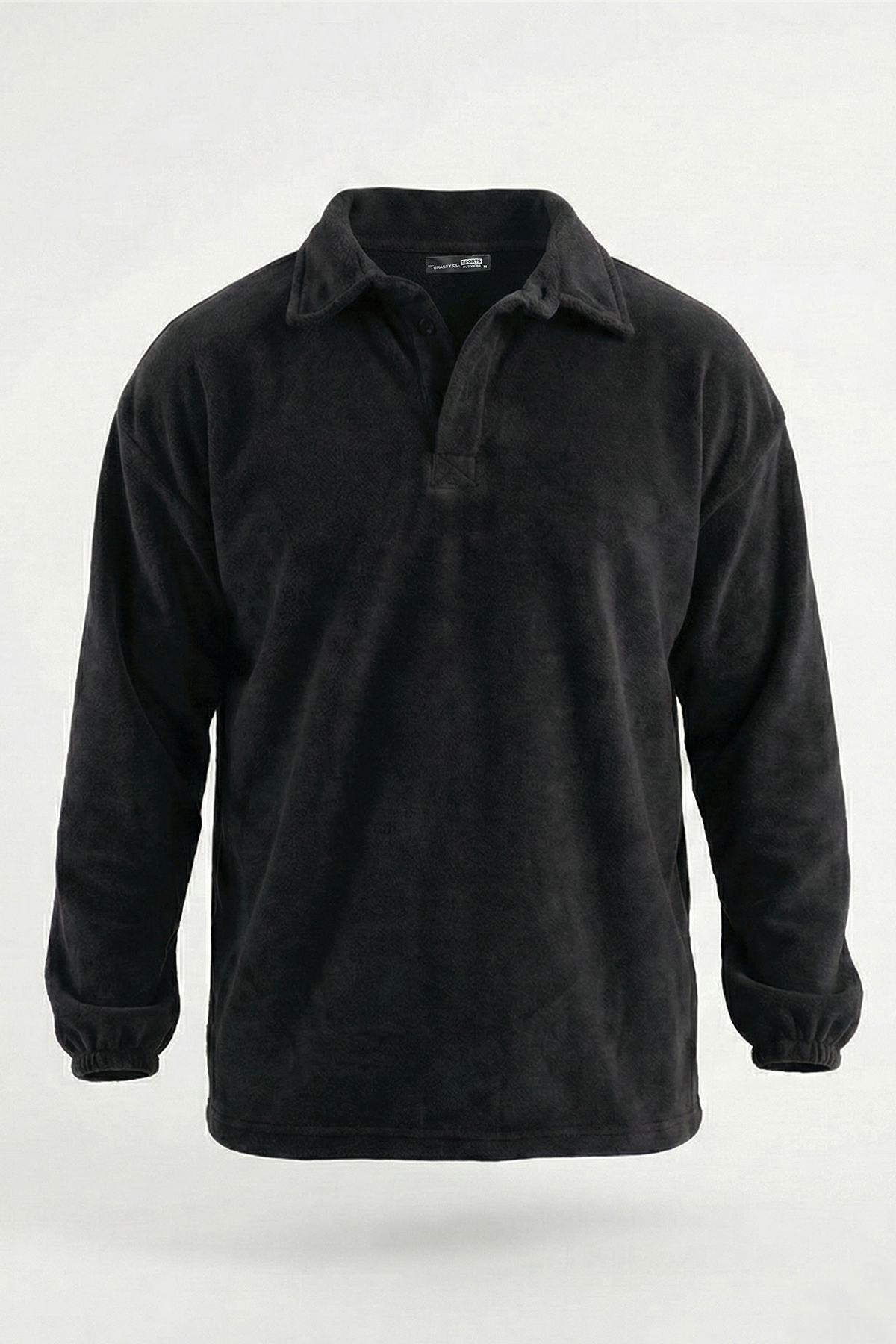 Ghassy Co. Erkek Oversize Ayarlanabilir Bel Lastikli Gömlek Yaka Polar Sweatshirt