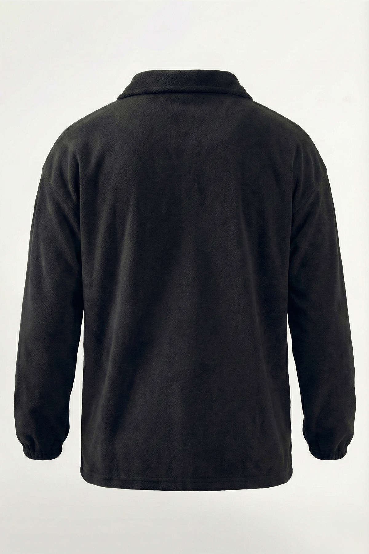 Ghassy Co. Erkek Oversize Ayarlanabilir Bel Lastikli Gömlek Yaka Polar Sweatshirt görsel 2