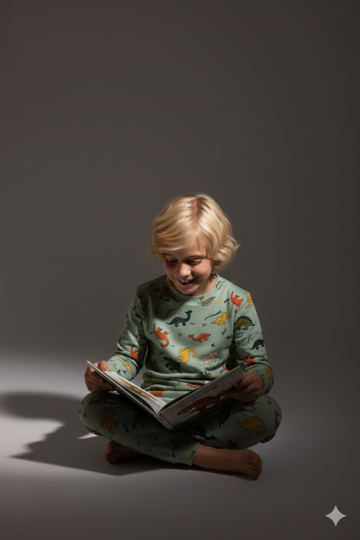 MADALİNA Erkek Çocuk %100 Pamuklu Yeşil Dino Desen Pijama Takımı fotoğrafı 3 (önizleme)