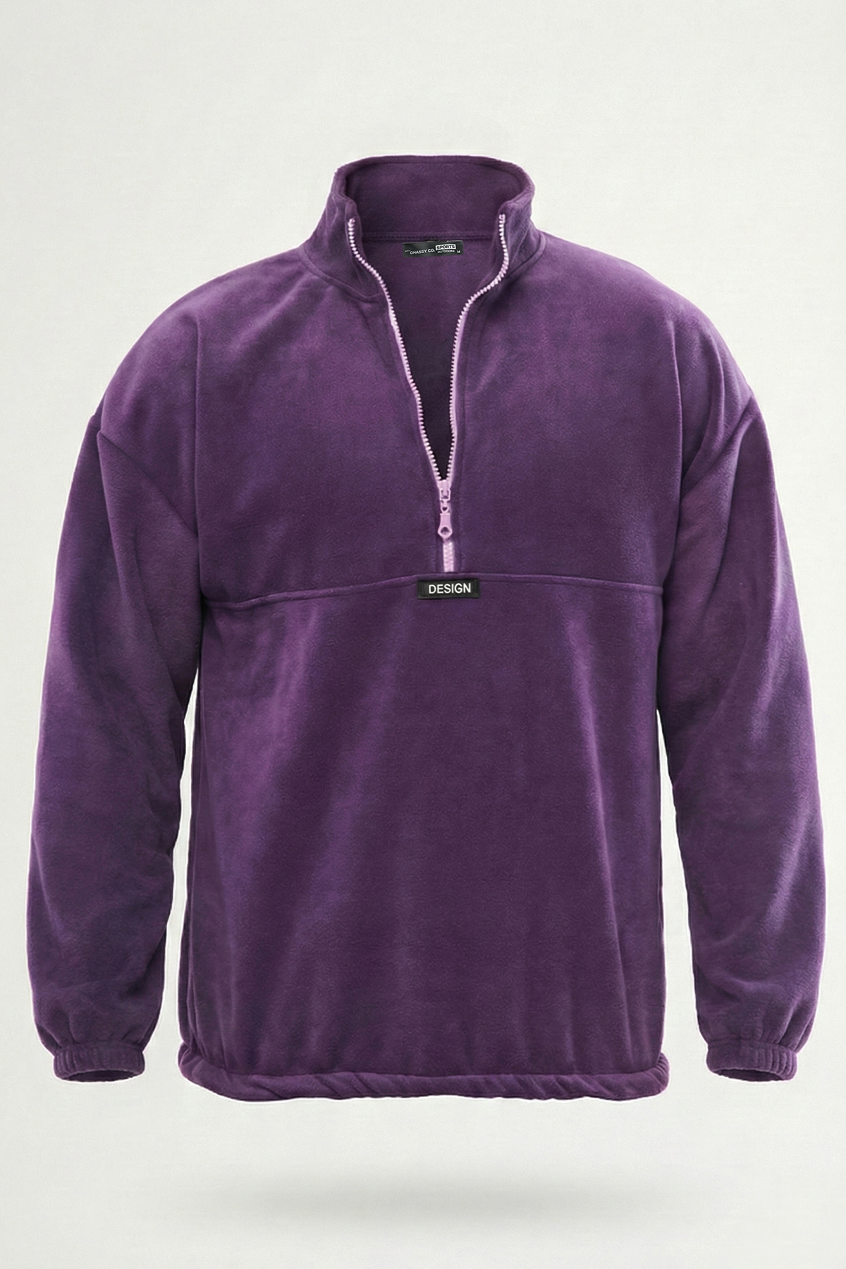 Ghassy Co. Erkek Oversize Regular Dik Yaka Yarım Fermuarlı Polar Sweatshirt — بنفش 869866199