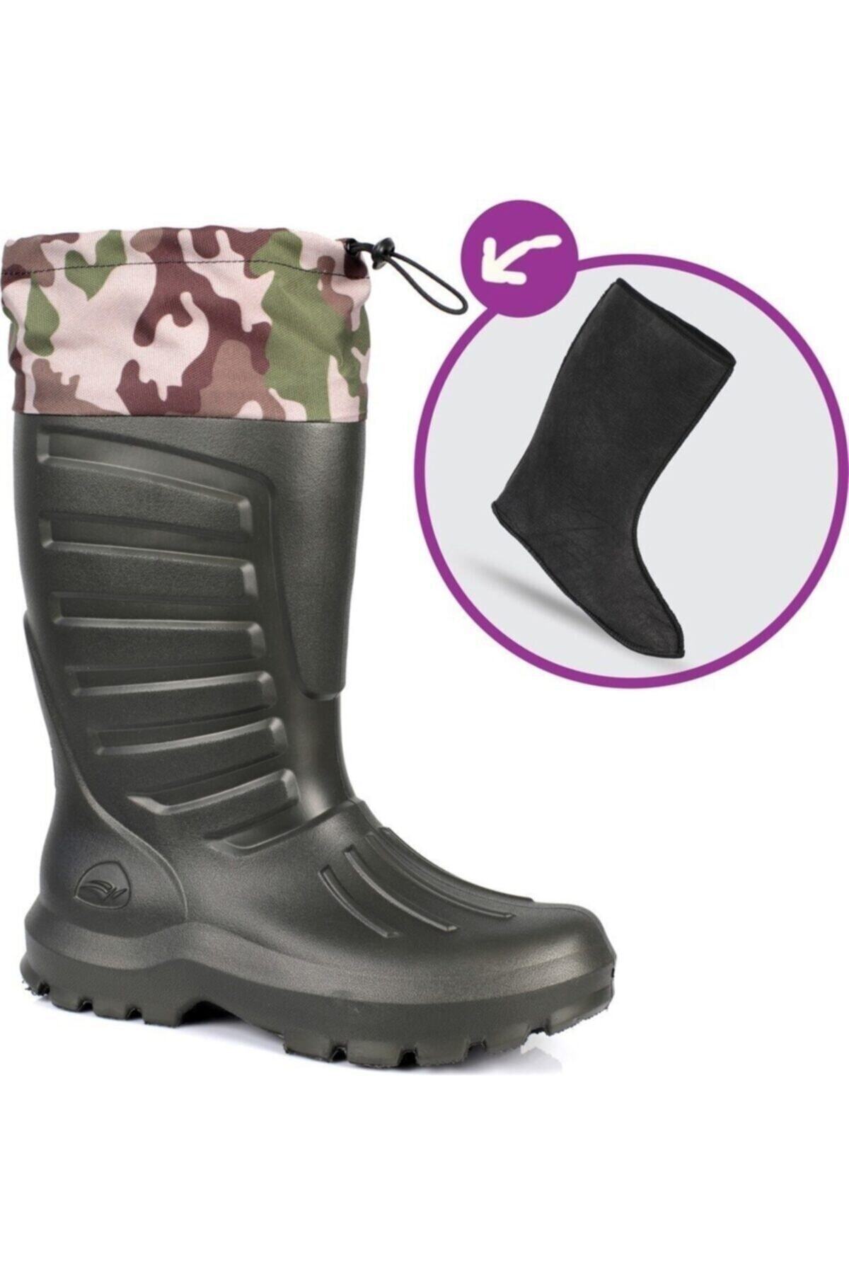 Genel Markalar  Eva Termal Avcı Çizme Haki -30 Derece Soğuğa Dayanıklı - Görsel 3