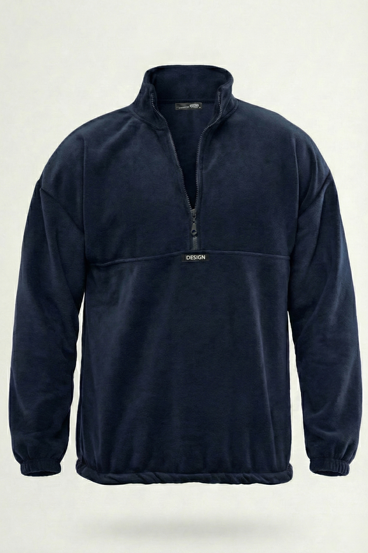 Ghassy Co. Erkek Oversize Regular Dik Yaka Yarım Fermuarlı Polar Sweatshirt — سرمه‌ای 869866199