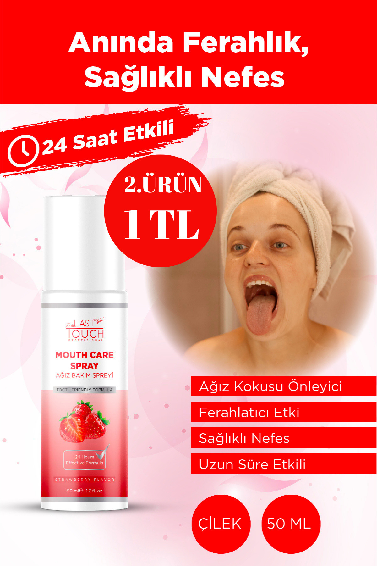 LAST TOUCH Nefes Tazeleyici, Ağız Kokusu Önleyici Sprey 50 ML ( Çilek ) - Fiyatı, Yorumları