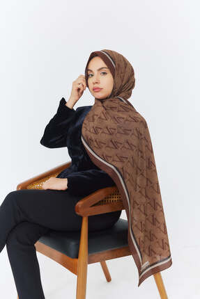 VAHİDEN İMZA %100 Krep İpek Şal 70x200 – 14 Momme – El Dikişi – Dijital Baskı