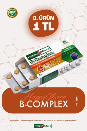 HappyMore Vitamin B Kompleksi İçeren Takviye Edici Gıda 30 Tablet