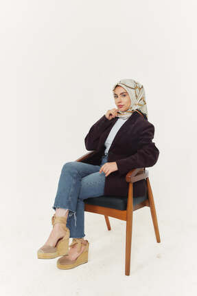 VAHİDEN CENDERE %100 Twill İpek Eşarp 90x90 – 16 Momme – El Dikişi – Dijital ...