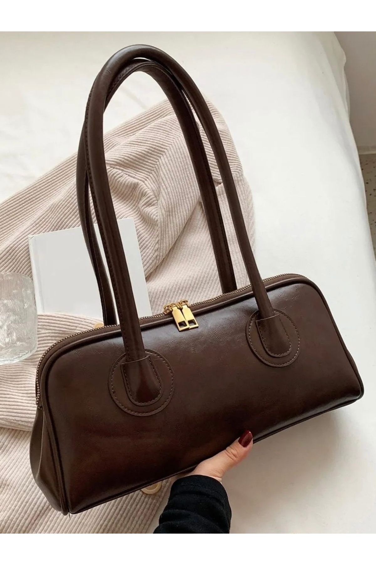 Nudia Monra Uzun Saplı Baget Model El Kol ve Omuz Çantası