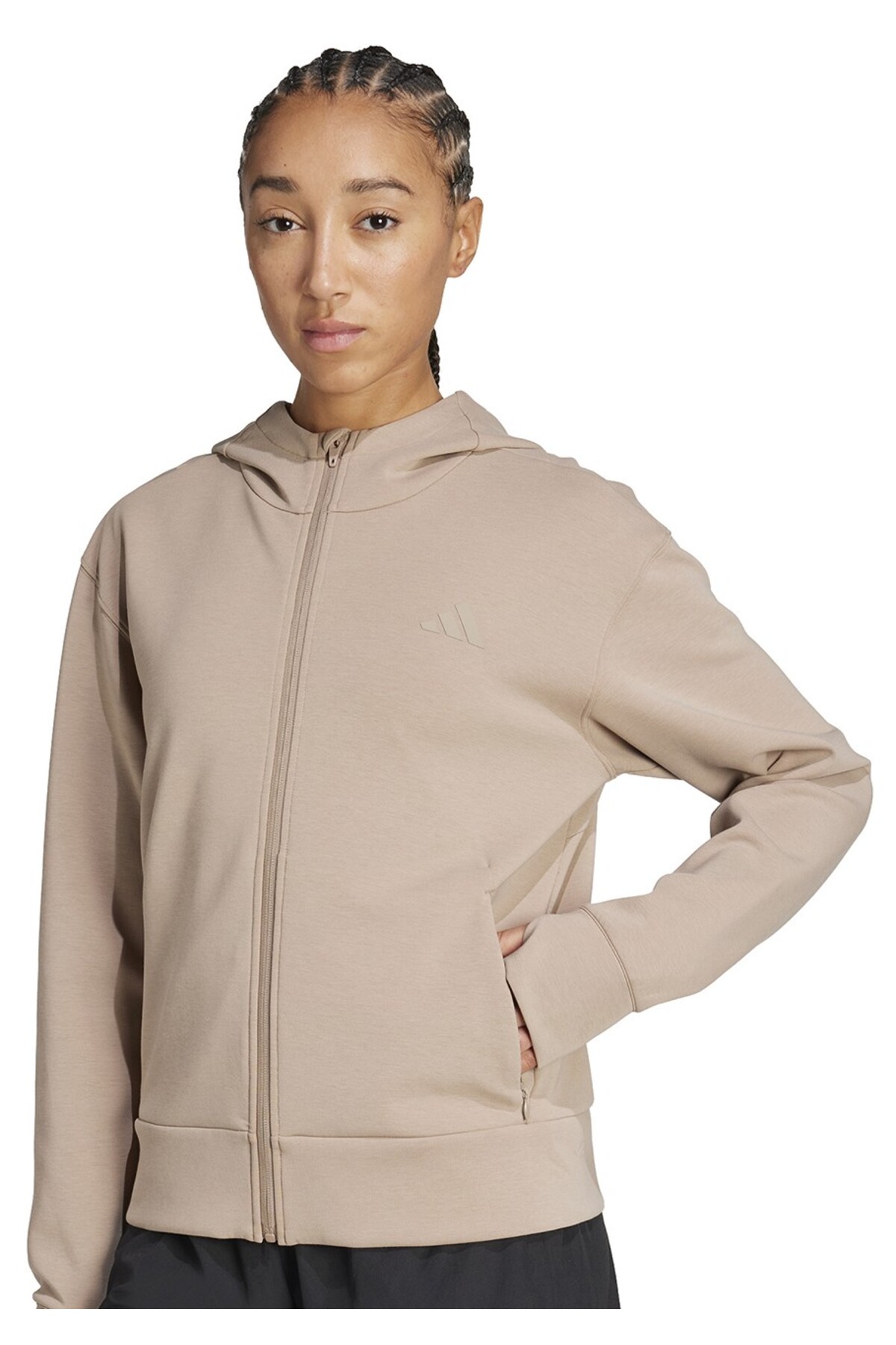 adidas D4T Fz Hoodie Women's Casual Jacket Jx7311 Cream - Trendyol