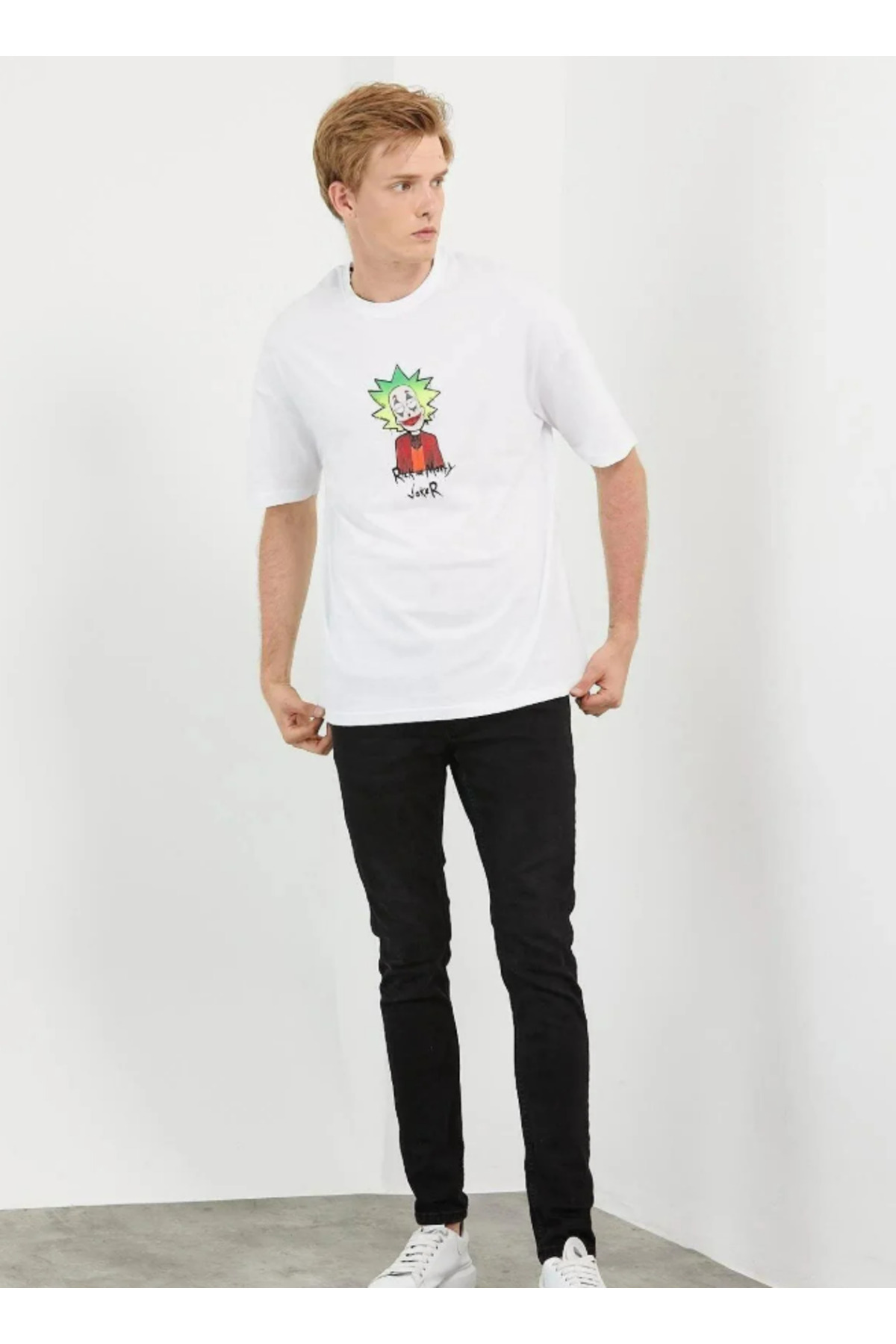 figo  Erkek Baskılı Oversize T-shirt - Görsel 6