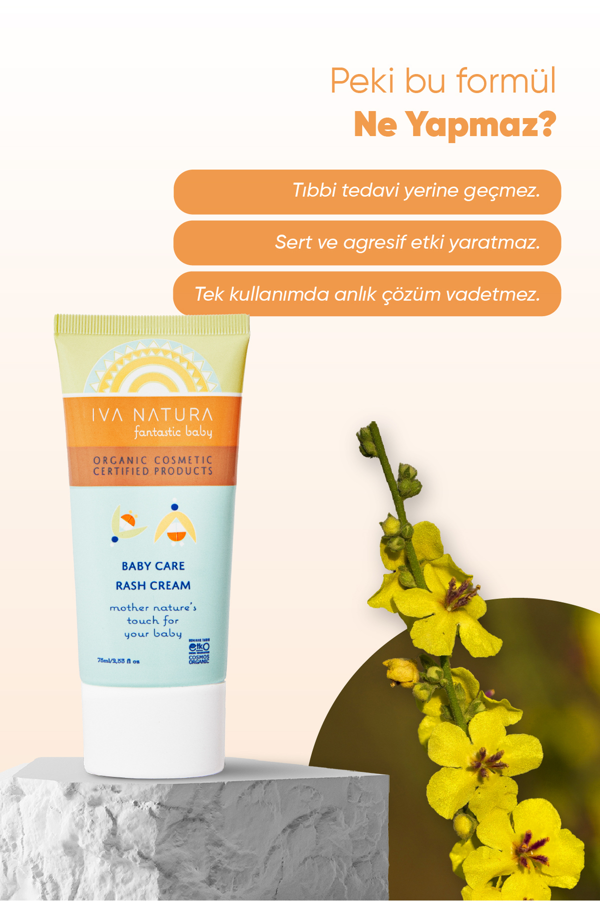 Iva Natura Organik Sertifikalı %98 Doğal Onarıcı Ve Önleyici Bebek Pişik Kremi Sarı Kantaron Özlü 75ml fotoğrafı 5 (önizleme)
