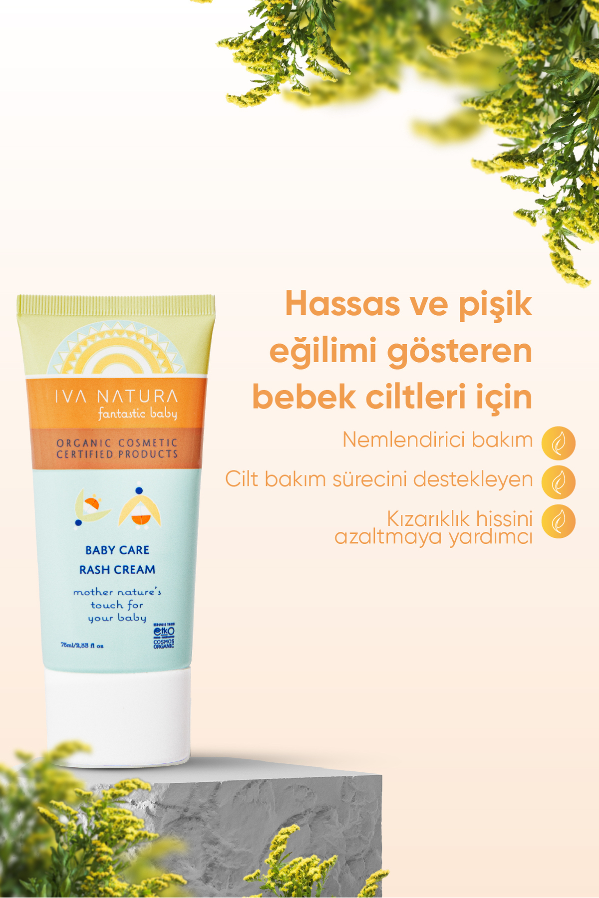 Iva Natura Organik Sertifikalı %98 Doğal Onarıcı Ve Önleyici Bebek Pişik Kremi Sarı Kantaron Özlü 75ml fotoğrafı 2 (önizleme)
