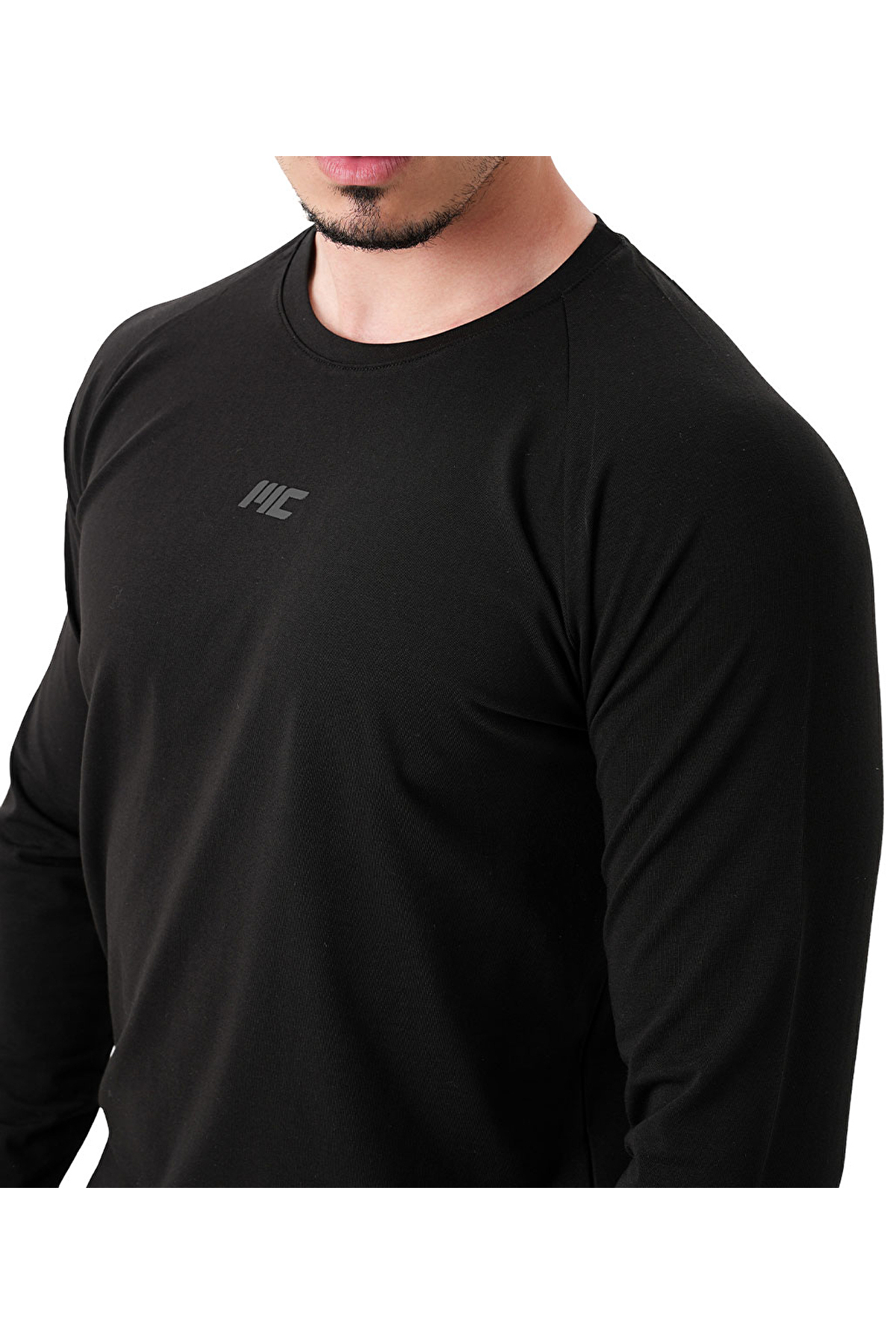 MUSCLECLOTH Elite Reglan Uzun Kollu T-Shirt Siyah görsel 4