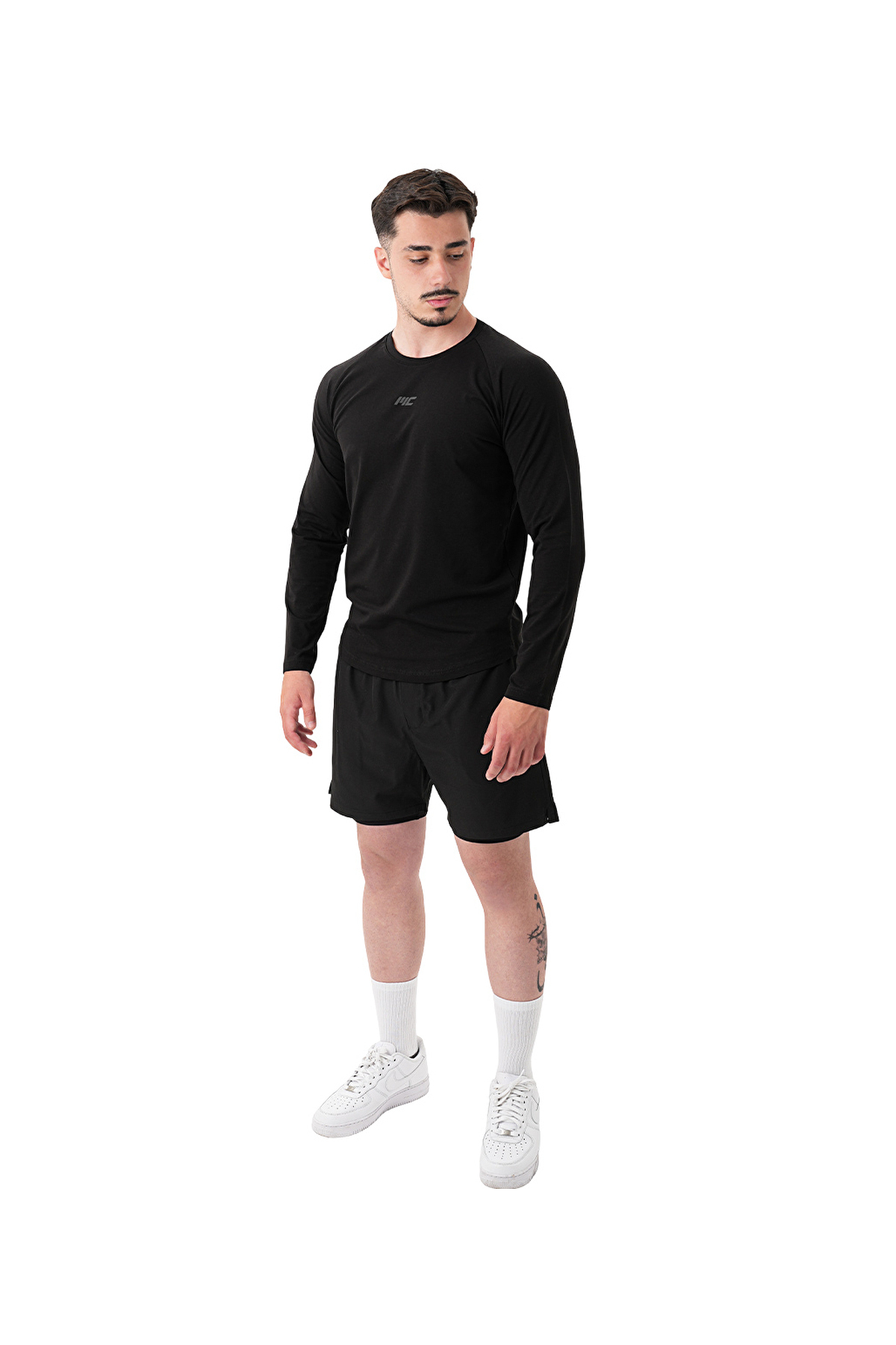 MUSCLECLOTH Elite Reglan Uzun Kollu T-Shirt Siyah görsel 3