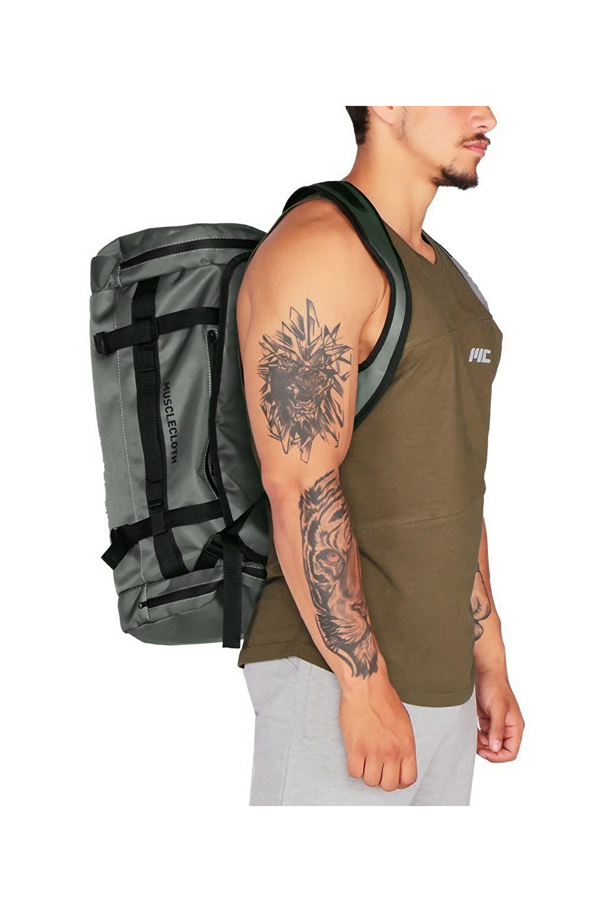 MUSCLECLOTH Convertible Spor Çanta Gri 40 L görsel 2