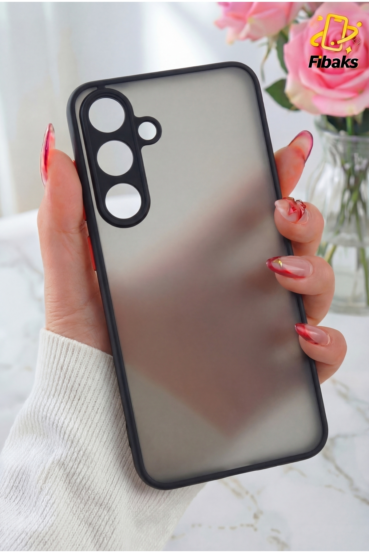 Galaxy A54 Matte Fingerprint Proof Camera Shielded Button Hard Silicone Hux Cover