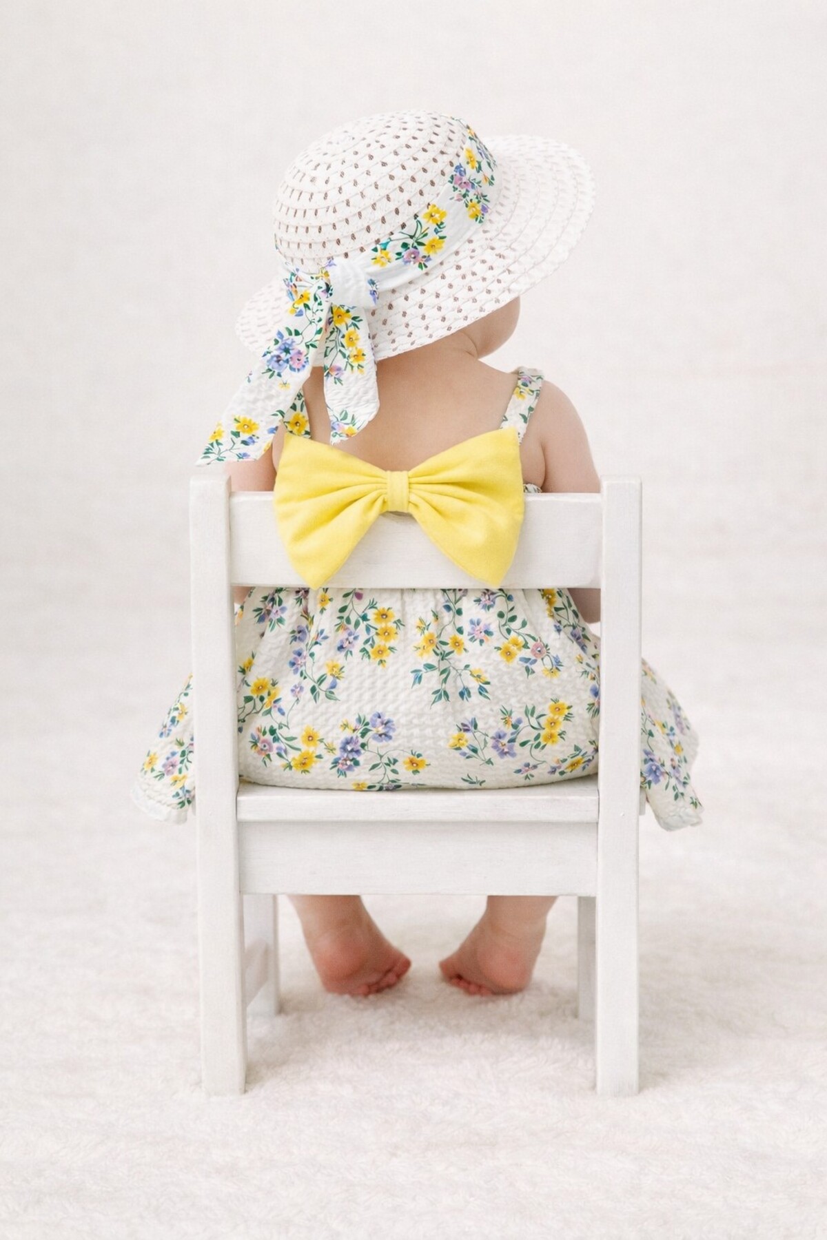 Chicsy Baby Tatlı Çiçek Desenli Şapkalı Fiyonklu Kız Bebek Elbisesi fotoğrafı 4 (önizleme)