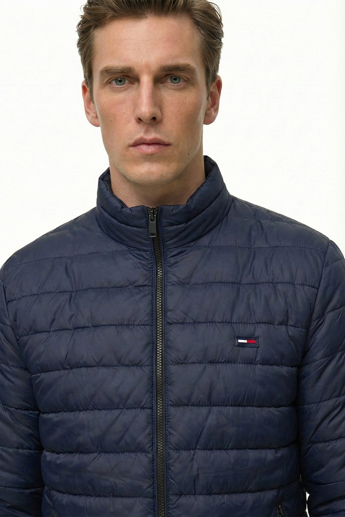 D1fference  Erkek İçi Astarlı Su İtici Rüzgar Geçirmez Hafif Elyaf Dolgulu Dik Yaka Spor Şişme Mont - Görsel 4