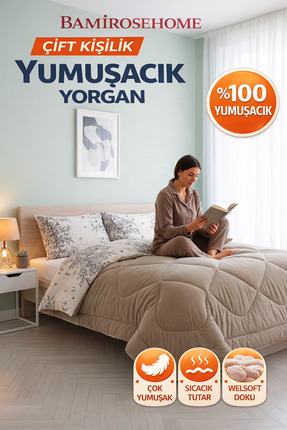 BAMİROSE DİAMOND LÜX WELLSOFT ÇİFT KİŞİLİK ÇİFT TARAFLI YORGAN + YASTIK KILIF...