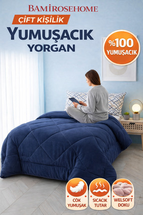 BAMİROSE DİAMOND LÜX WELLSOFT ÇİFT KİŞİLİK ÇİFT TARAFLI YORGAN + YASTIK KILIF...