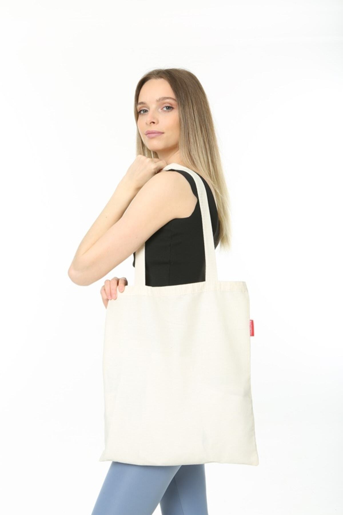 Serkan Çanta Bez Çanta Atölyesi  3 Adet Bez Çanta Siyah-Kırmızı-Krem - Görsel 8