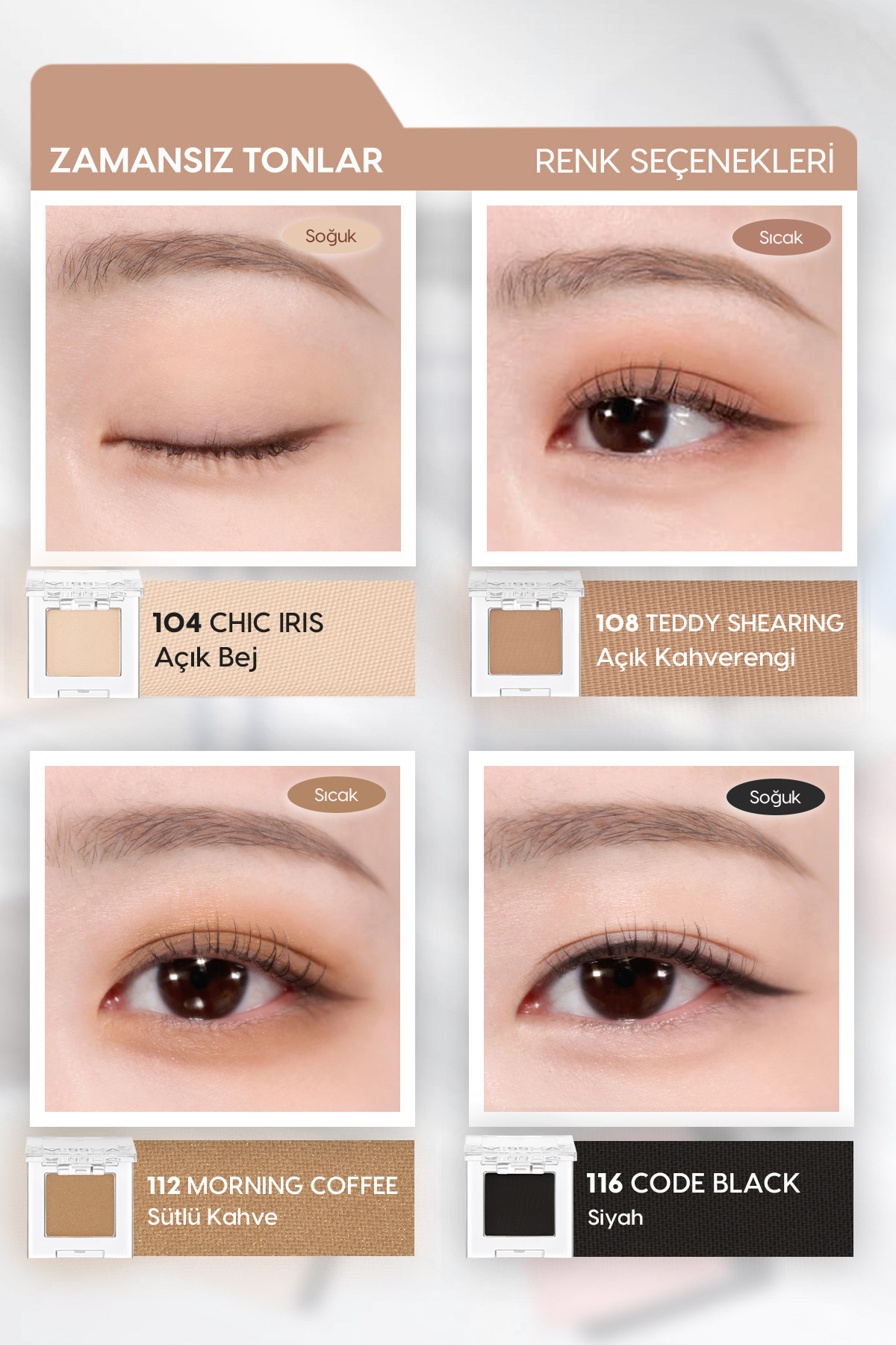 Yumuşak Dokulu, Dökülme Yapmayan Mat Tekli Göz Farı Modern Shadow Matte (105 From Pink) — صورتی 111596 — تصویر 7 از 9