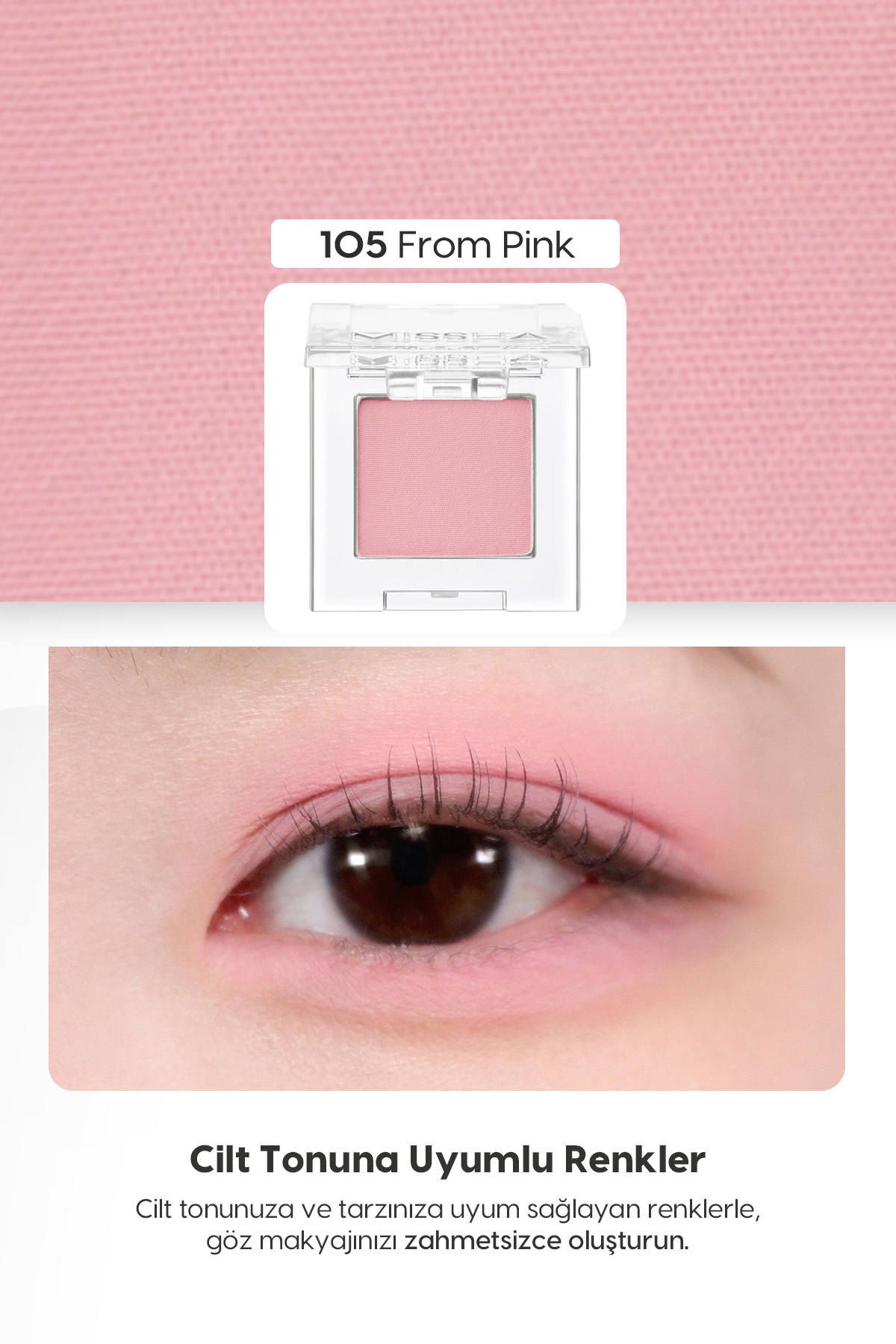 Yumuşak Dokulu, Dökülme Yapmayan Mat Tekli Göz Farı Modern Shadow Matte (105 From Pink) — صورتی 111596 — تصویر 3 از 9