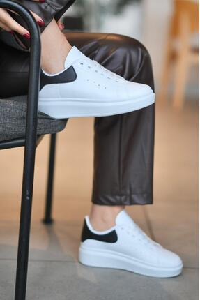 SOLAZER Kadın Beyaz Siyah Günlük Sneaker SLZ03
