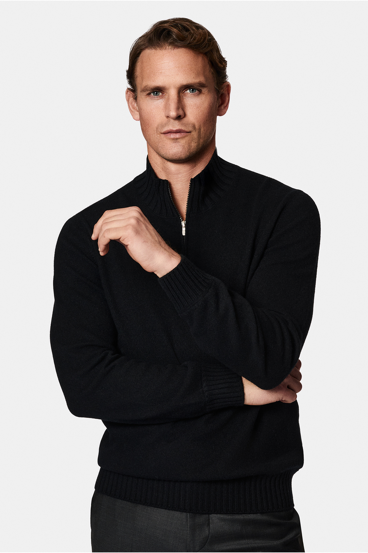 کیگیلی ژاکت بافتنی کشمیری یقه اسکی معمولی زیپ‌دار