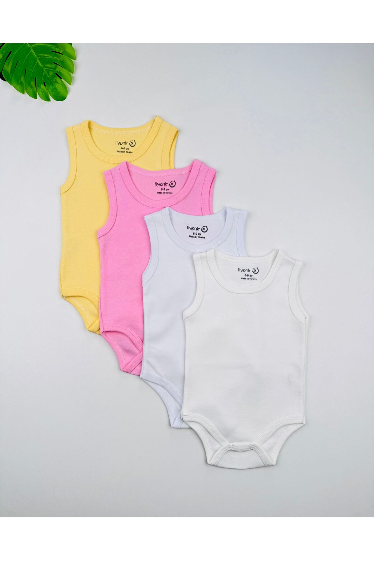 EFU BABY 4'lü %100 Pamuklu Esnek İnterlok Kız Bebek Atlet Body Zıbın fotoğrafı 6 (önizleme)